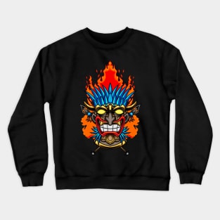 Tiki Mask Illustration 10 Crewneck Sweatshirt